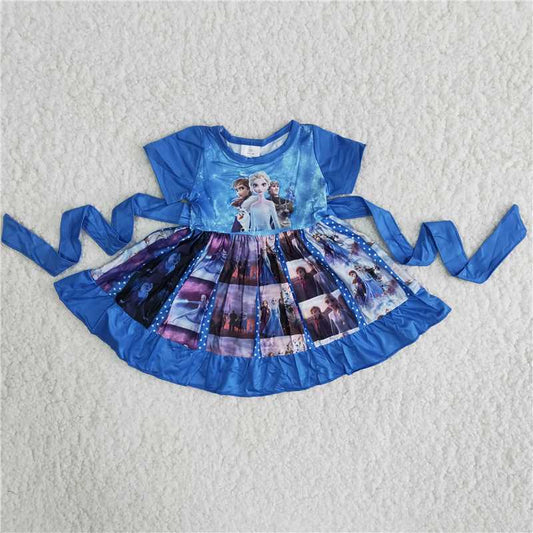 carton princess girls dress panel skirt kids clothes