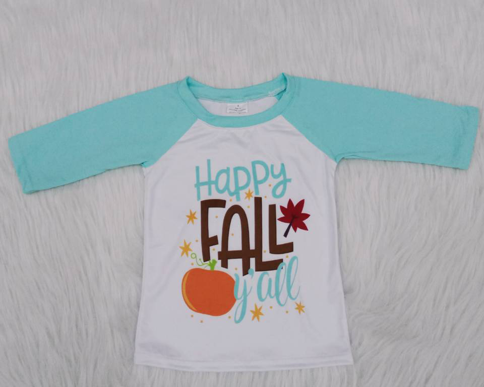 pumpkin boys long sleeve shirt happy fall spring tops