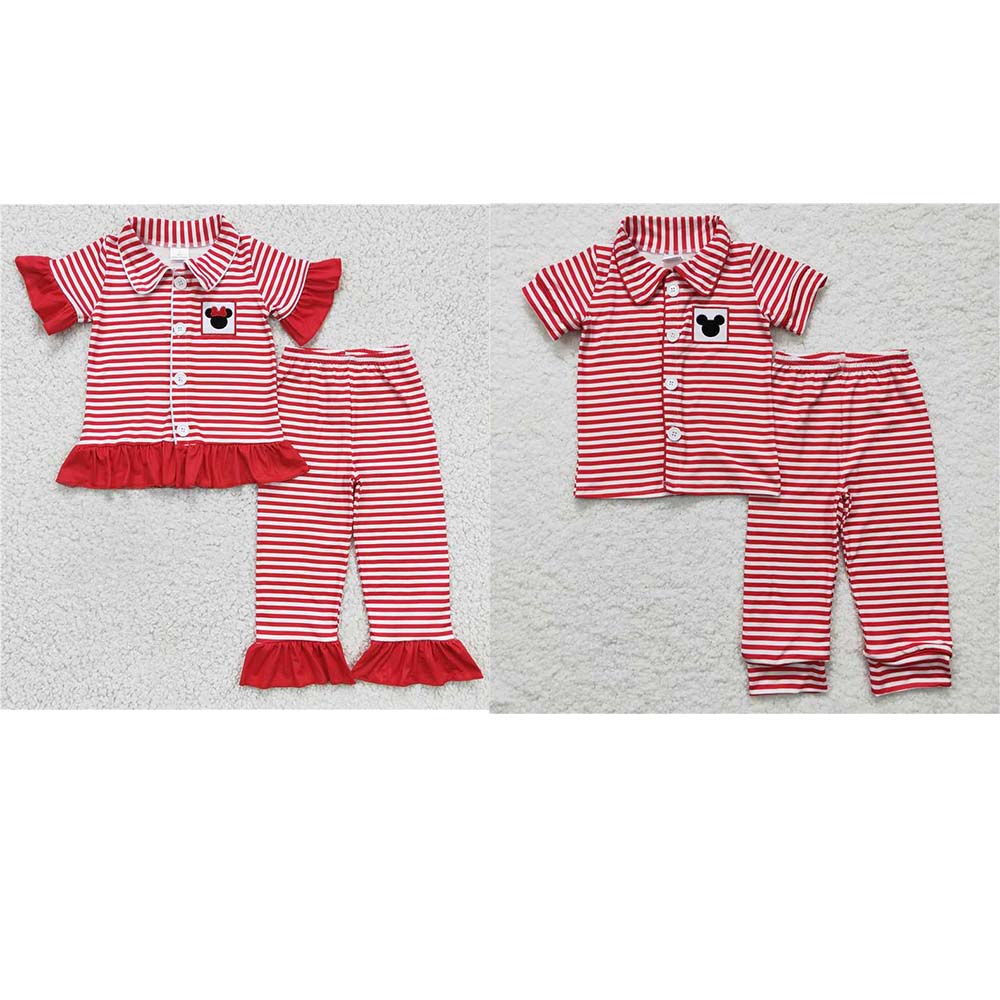 embroidered pajamas boys match girl outfits