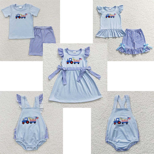 July 4th sibling suit girls match boy match romper