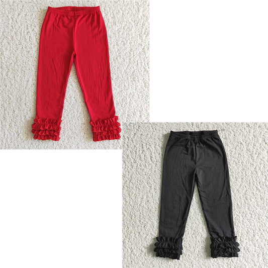 folds ruffles pants girls trousers cotton