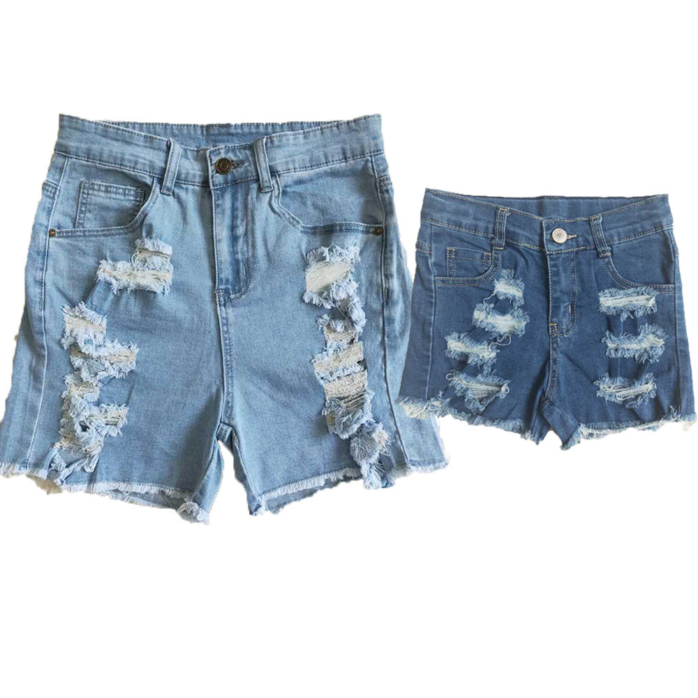 mom & me denim shorts adult and kids shorts