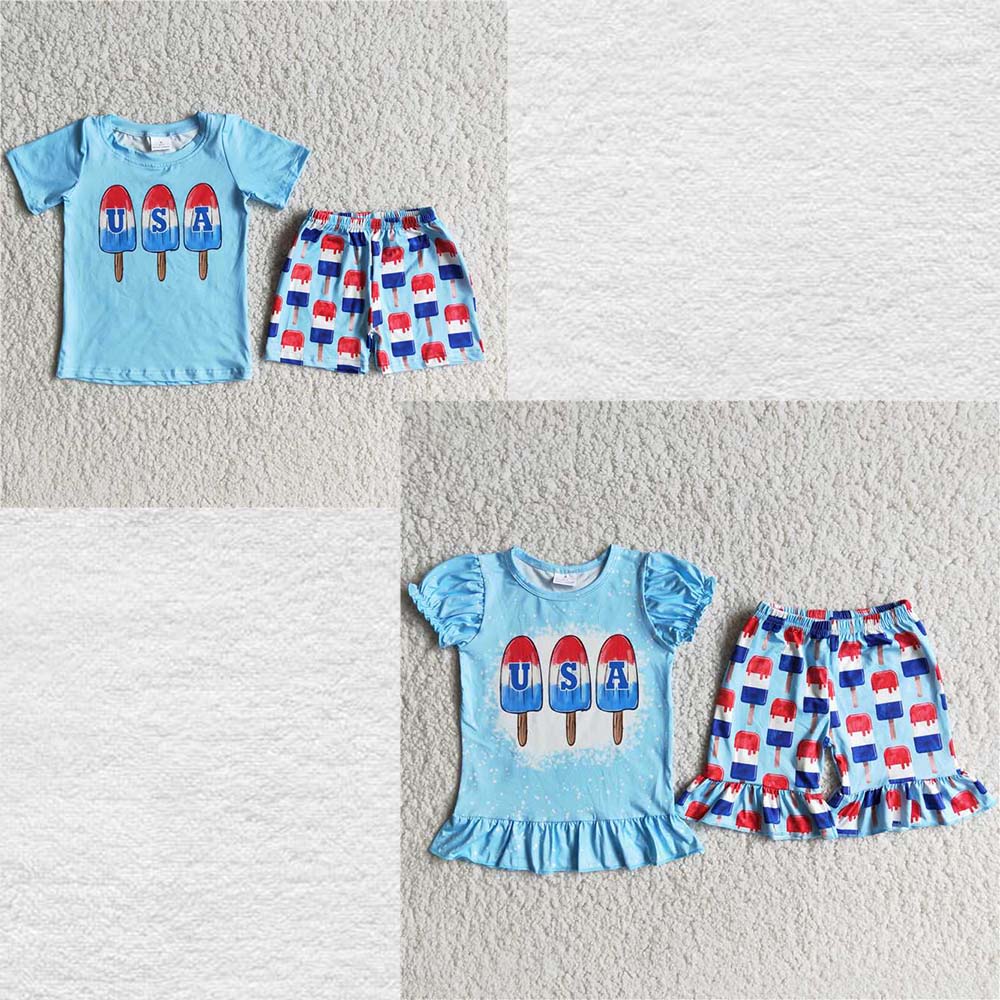 july 4th usa kids clothes popsicle boys match girls