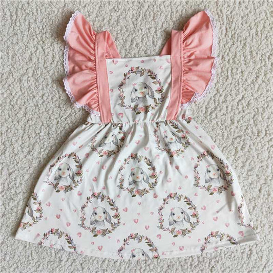 easter skirt rabbit girls dress bunny flower kids clothes