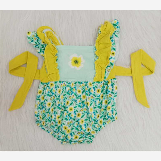 flower lace girls bubbles baby rompers