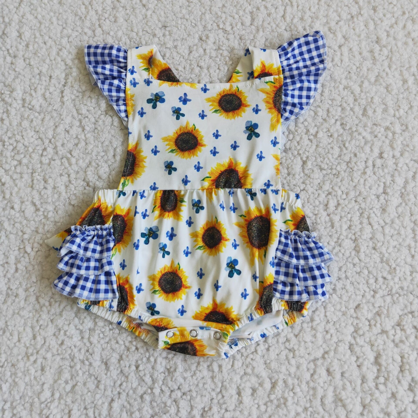 sunflower lace girls bubbles baby rompers