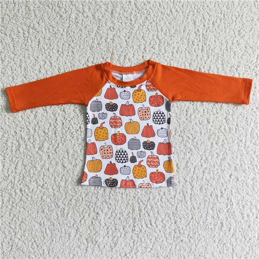 pumpkin boys long sleeve shirt fall spring WINTER TOP