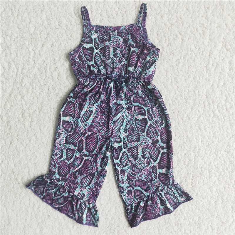 colorful snake skin girls jumpsuits simple fashion