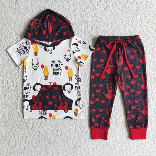 fall winter camo hooded halloween boys outfits shorts sleeve shirt and long pants sets