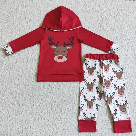 red deer christmas boys outfits winter hooded sets hoodie suits