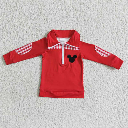 pullover red boys matching girls long sleeve shirt fall spring tops