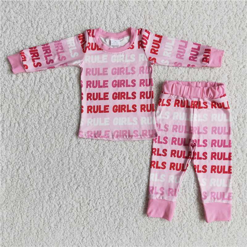 rule girls 2 pieces pajamas sets kids clothes