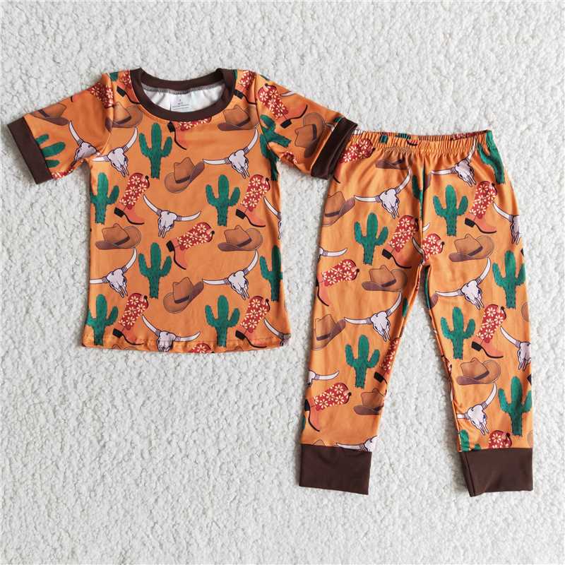 cactus boys outfits shorts sleeve shirt and long pants fall pajamas sets