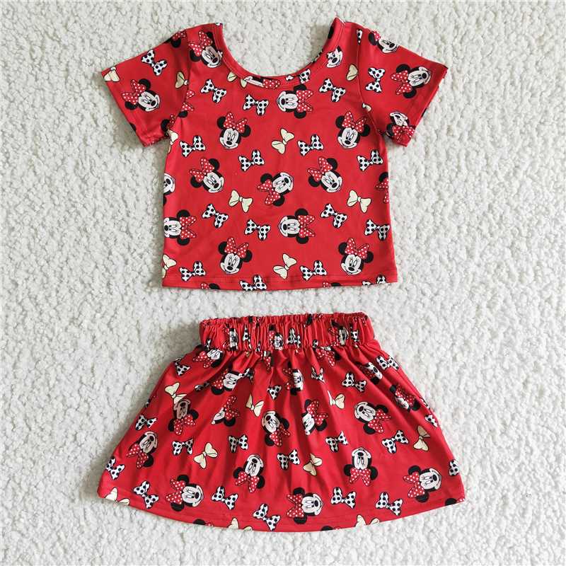 cartoon mouse girls summer sets dress suits