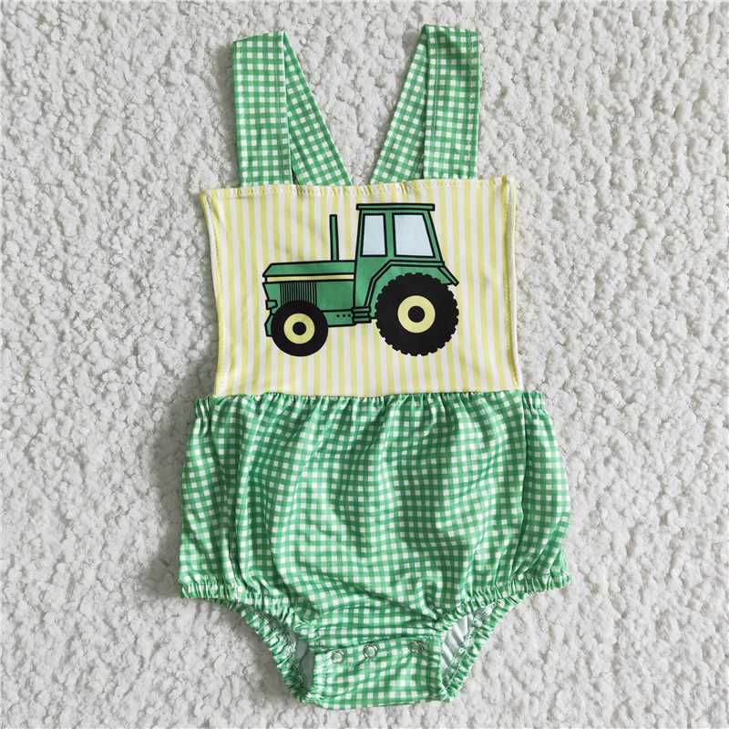 truck tractor girls bubbles baby rompers