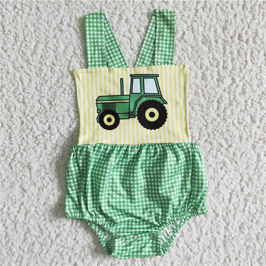 truck tractor girls bubbles baby rompers