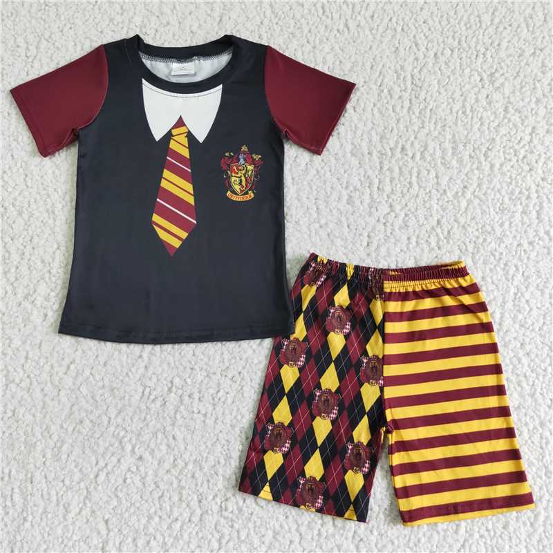 harry potter boys summer sets short sleeve shirt and shorts 2 pieces suit