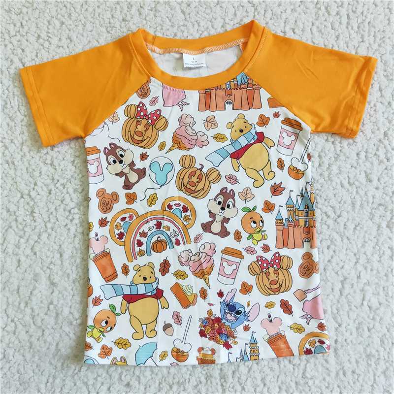 pumpkin halloween cartoon short sleeve shirt