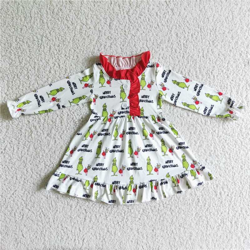 Christmas pajamas girl gown match suit sleep grinch outfits kids clothes