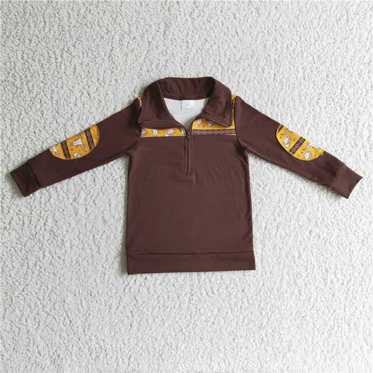 zip pullover boys long sleeve shirt fall spring tops