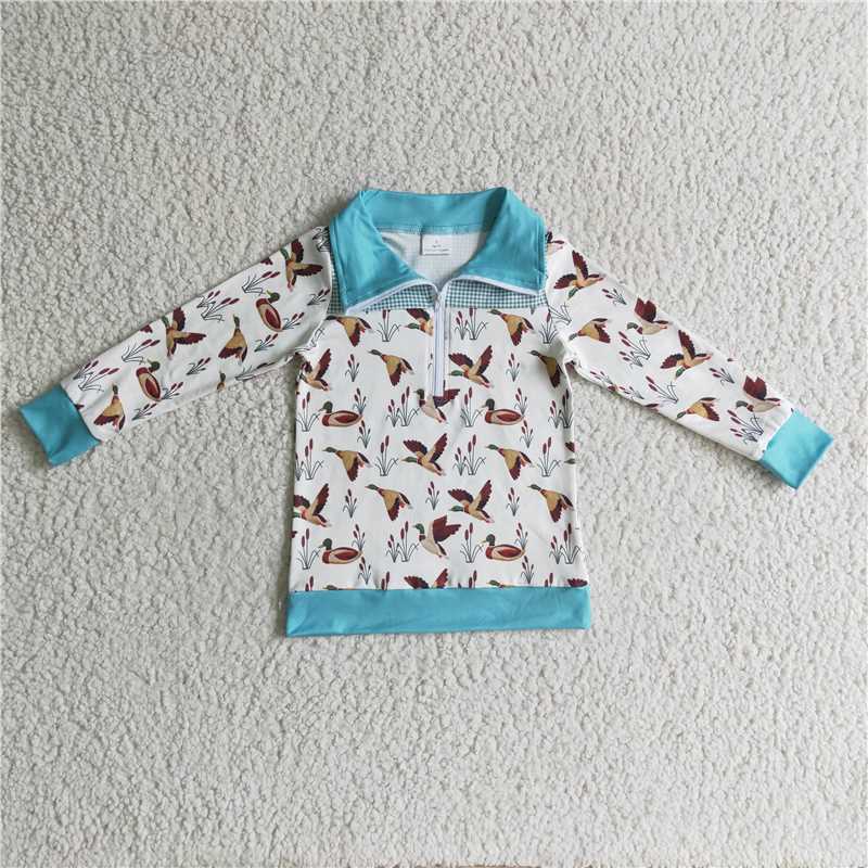 pullover Duck boys long sleeve shirt fall spring tops