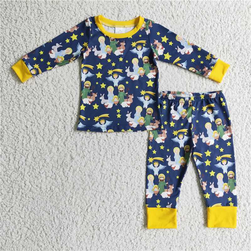 jesus pajamas suit boys match girl 2 pieces outfits