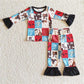 cow camo pajamas suit boys match girl 2 pieces outfits