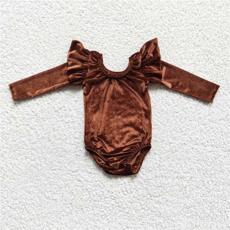 velvet bubble long sleeve baby romper