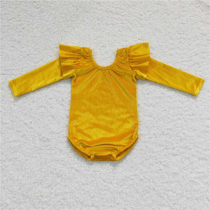 velvet bubble long sleeve baby romper