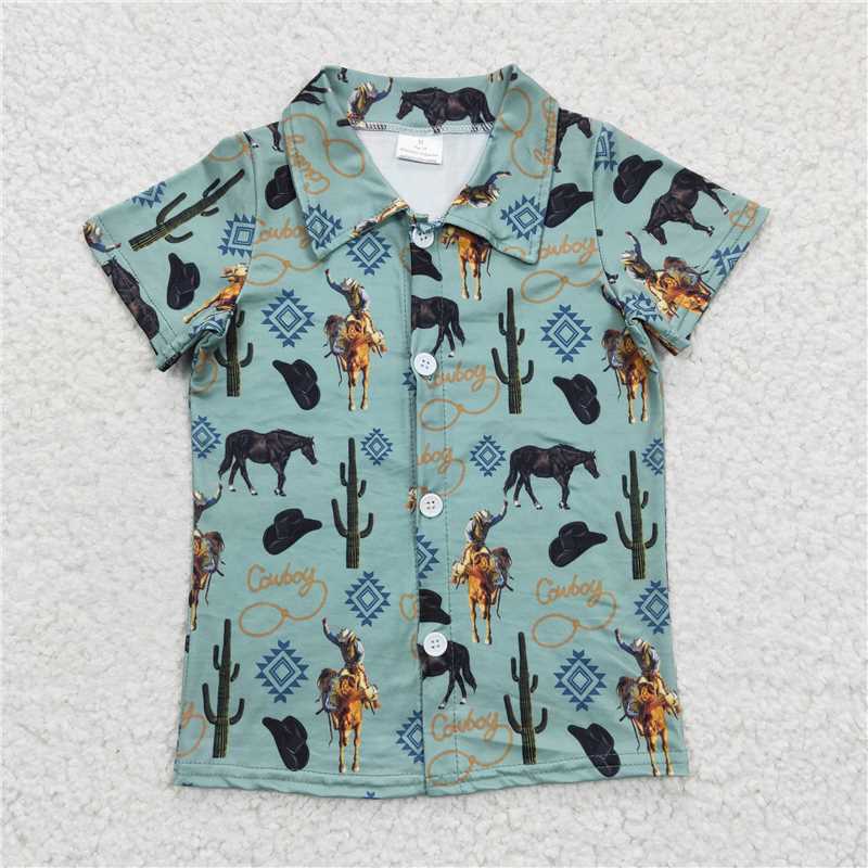 west short sleeve shirt boys summer button top