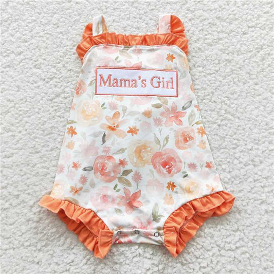 mama's girl embroidery baby rompers