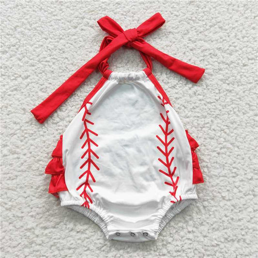 baseball  baby girls rompers