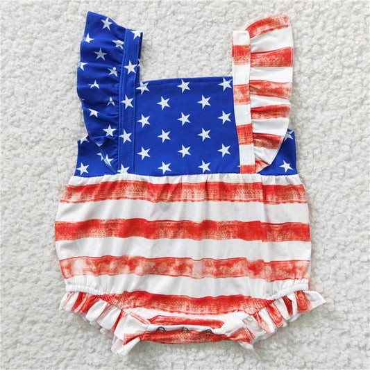 july 4th baby bubbles girls rompers