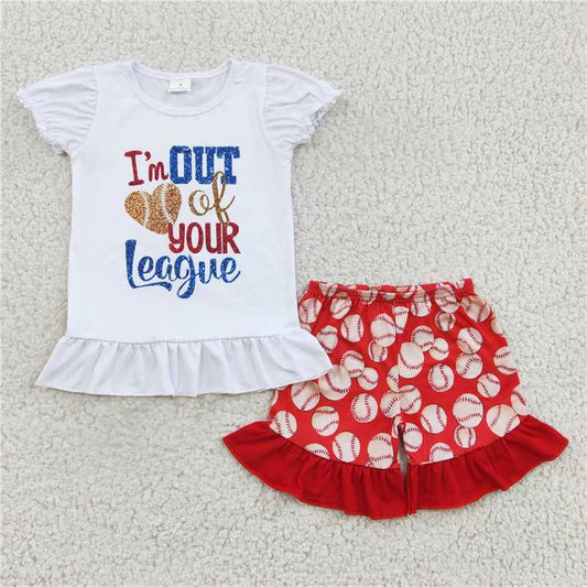 i'm out of your league baseball girls summer sets