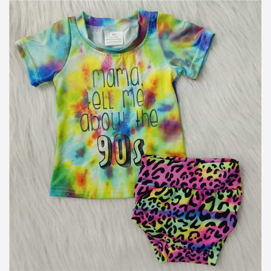 Girls lovely baby bummies sets tie dye shirt