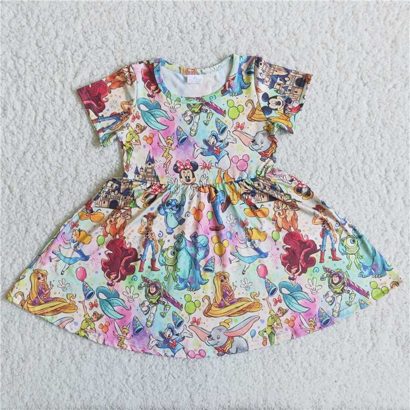 cartoon mouse girls dress kids skirt