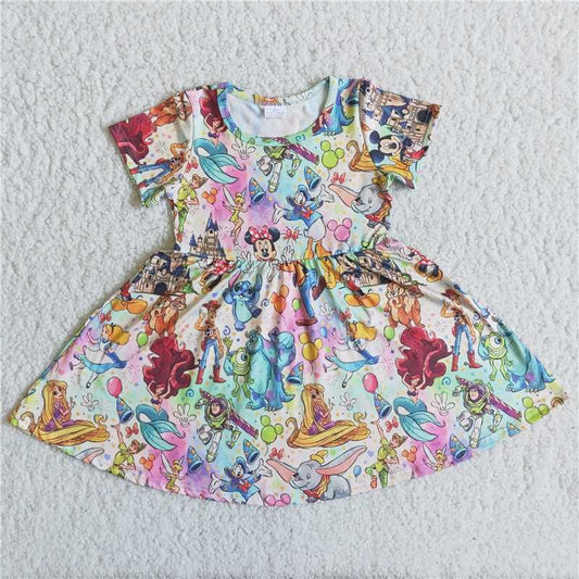 cartoon mouse girls dress kids skirt