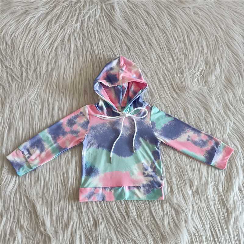 GIRLS Tie dye long sleeve hoodie top