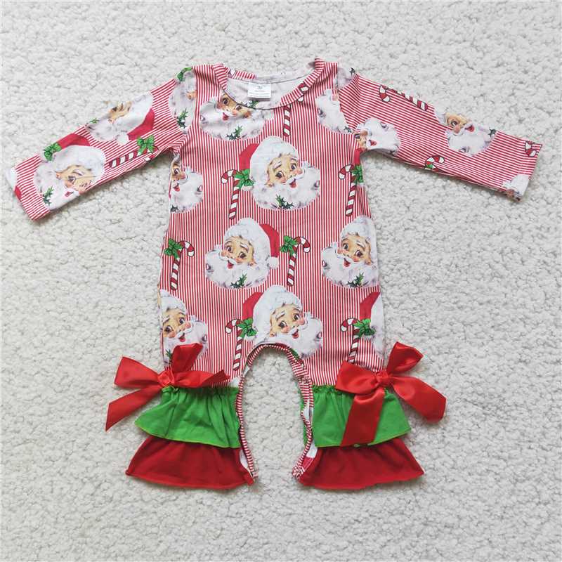 Christmas santa romper girls jumsuit KIDS CLOTHES