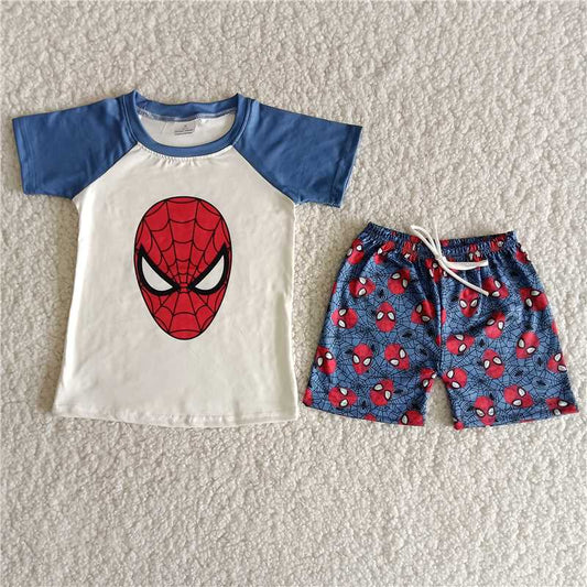 hero boys summer sets short sleeve shirt and shorts 2pcs suit