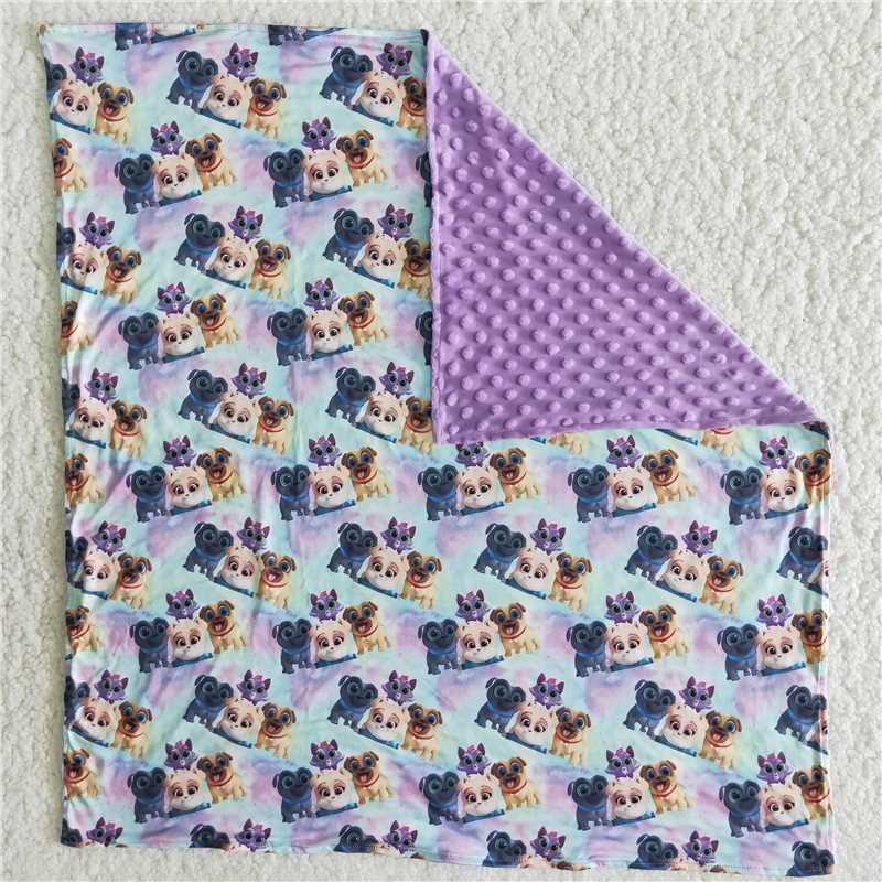 Three dogs Kids blankets size 29X32.68 inches milk silk and cotton