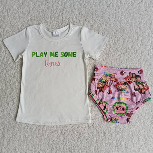 Girls baby bummies sets summer shirt carton