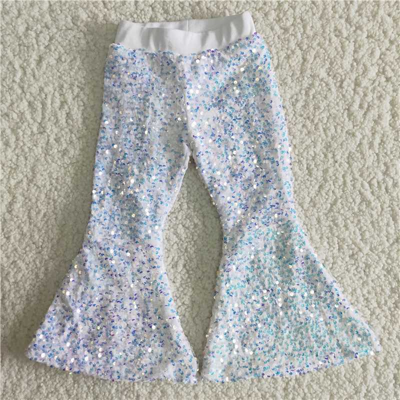 kids sequins bell pants girls trousers