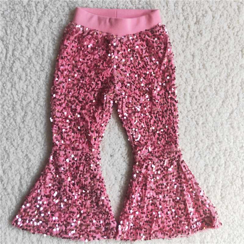 kids sequins bell pants girls trousers