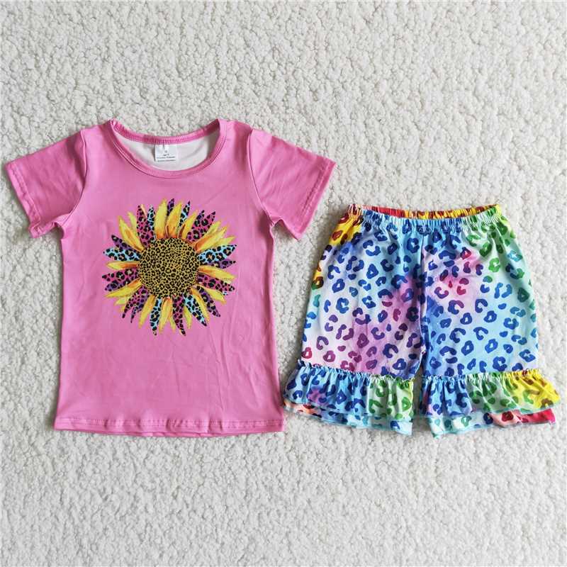 girls summer sets 2 pieces sunflower