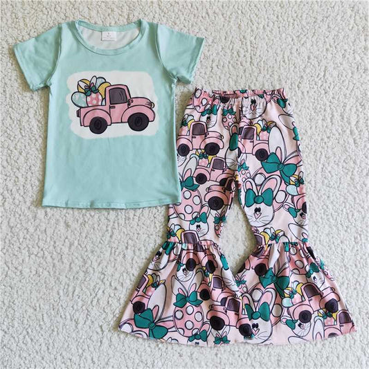 carrot bunny top bell pants easter girls sets kids clothes