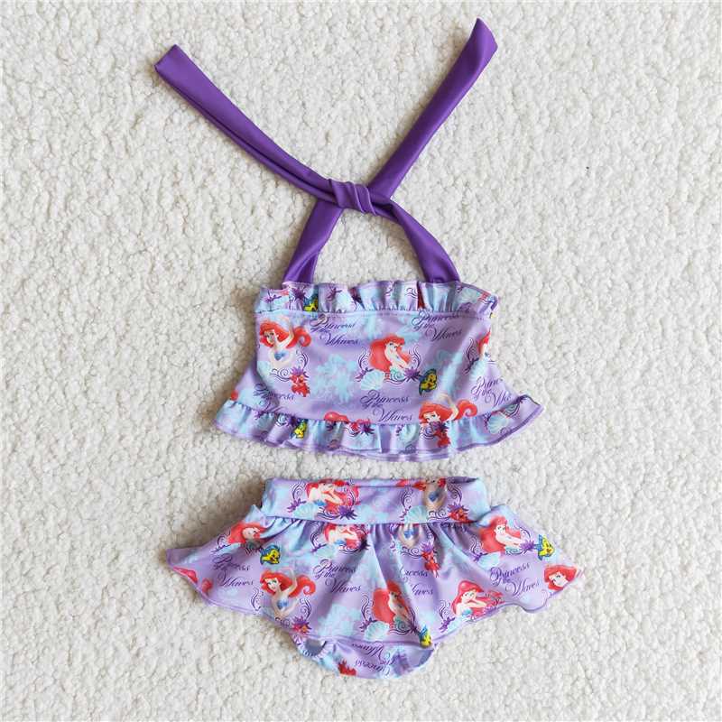 carton girls swimsuit summer halter neck bathing suit