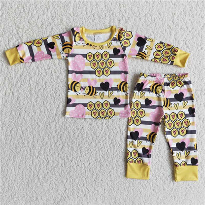 love bee Pajamas fall winter boys match girl outfits