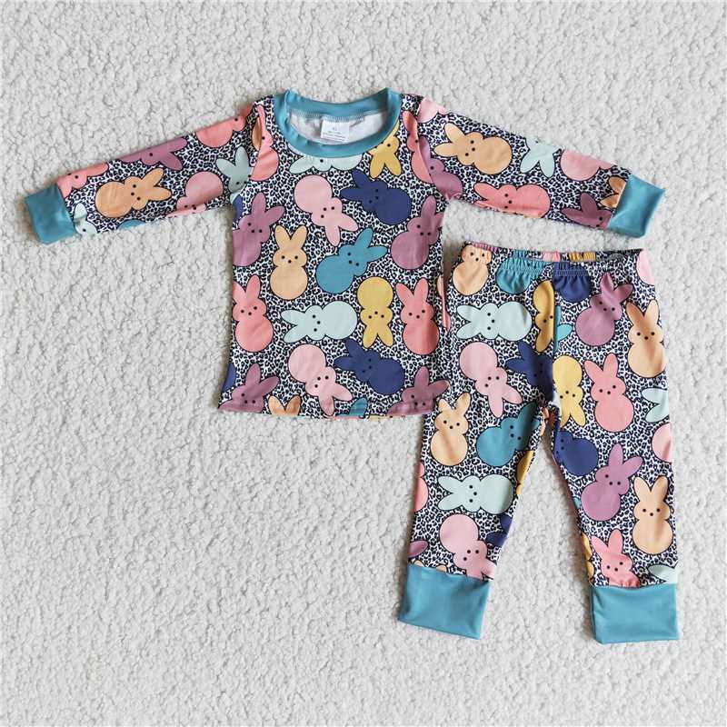 easter bunny pajamas suit girls match boy