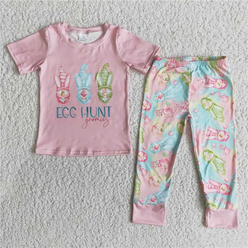 egg hunt top pants easter girls sets kids clothes